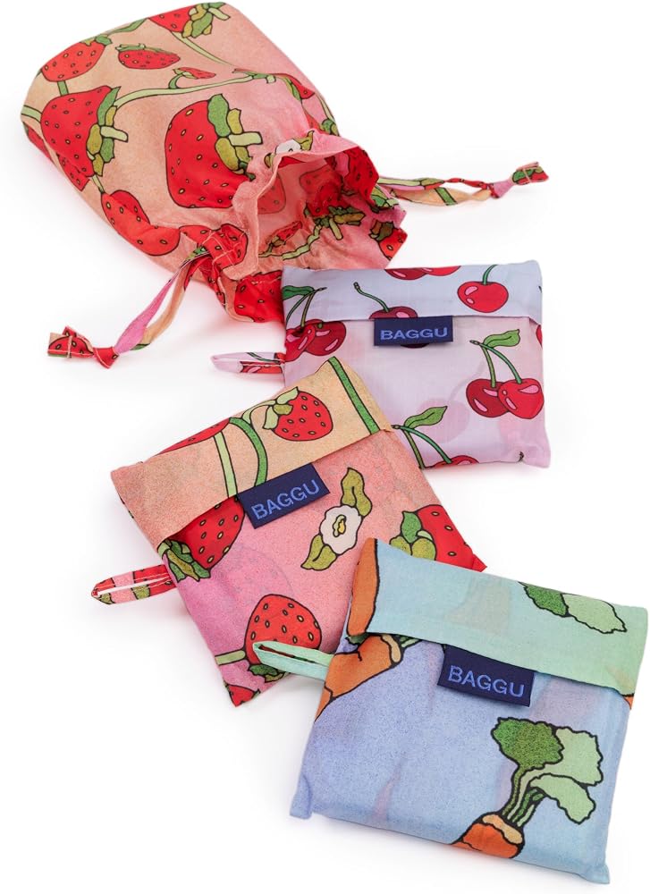 BAGGU Standard Set of 3 Ripstop Reusable Shopping Totes